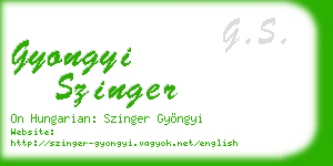 gyongyi szinger business card