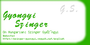 gyongyi szinger business card